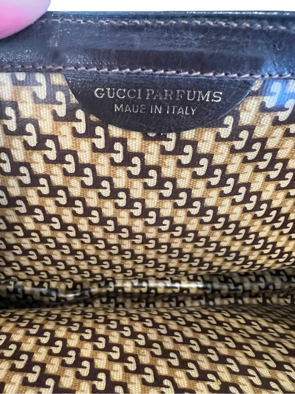 Vintage GUCCI Brown Suede Sherry Line Web Stripe Envelope Clutch Bag 37 039 3088